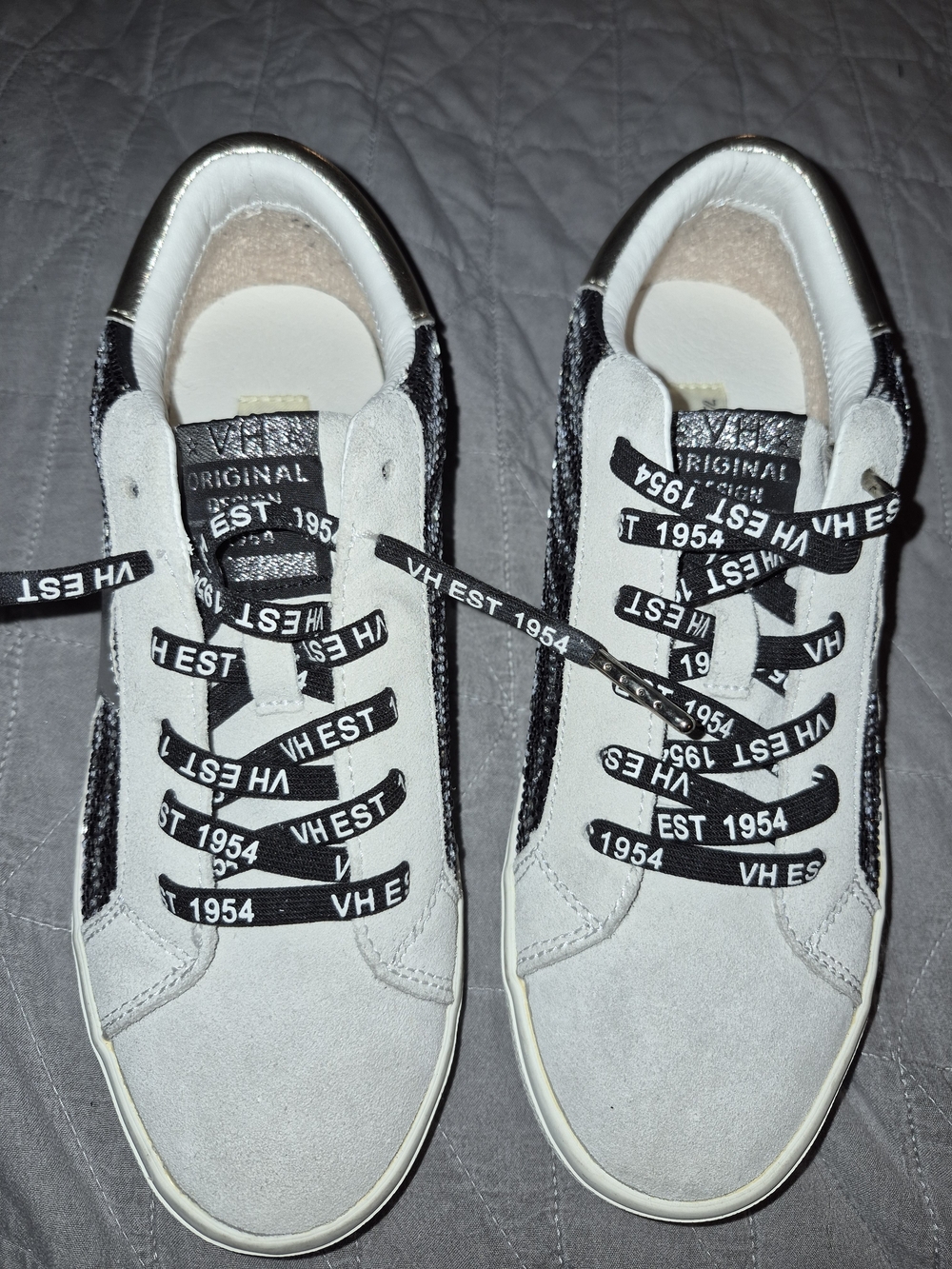 Vintage Havana Gray and Black Lace-Up Sneakers